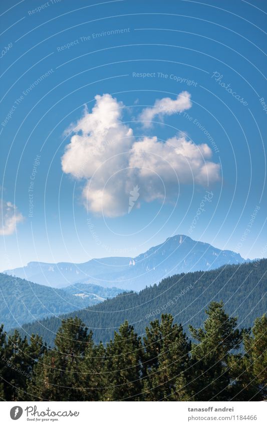 Wolke im blauen Himmel über den Bergen Erholung Ferien & Urlaub & Reisen Ausflug Abenteuer Freiheit Camping Sommerurlaub Berge u. Gebirge Klettern Bergsteigen