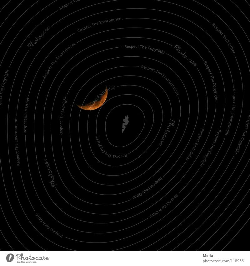 Mondnacht Sichelmond Beleuchtung aufgehen Mondschein Anziehungskraft Schwerkraft dunkel Werwolf Mondsüchtig Schlafwandeln schlafen Romantik Ferne Nacht schwarz