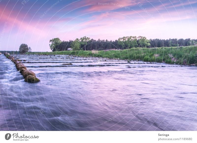 Fischtreppe in der blauen Stunde Erholung ruhig Ferien & Urlaub & Reisen Wellen Umwelt Natur Wasser Wassertropfen Wolken Horizont Sonnenaufgang Sonnenuntergang