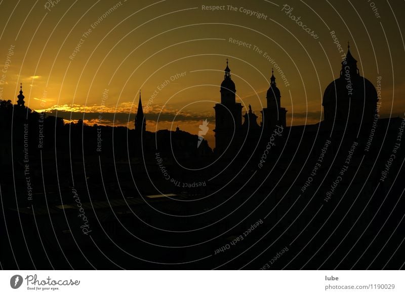 Salzburg Traumhaus Sonnenaufgang Sonnenuntergang Stadt Hauptstadt Kirche Dom Palast Bauwerk Gebäude Architektur Häusliches Leben salzburg Salzburger Dom