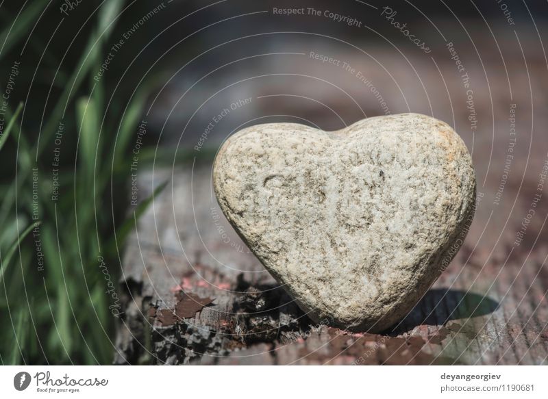 Steinherzform auf Holz Spa Strand Dekoration & Verzierung Valentinstag Natur Landschaft Sand Felsen Herz Liebe natürlich grau weiß Romantik geformt Form