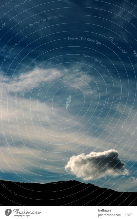 Reise einer Wolke Wolken Horizont Schweben weiß luftig Himmel blau fliegen Wind Berge u. Gebirge