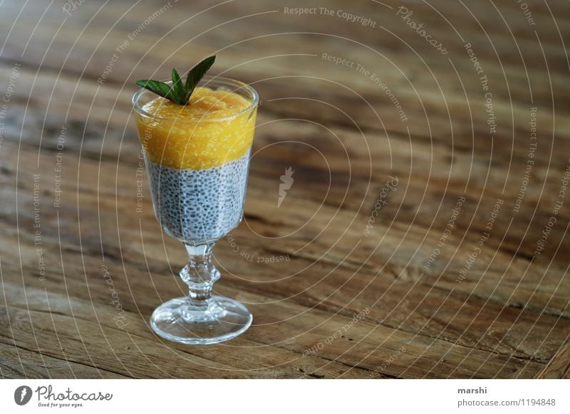 gesundes Dessert Lebensmittel Süßwaren Ernährung Essen Vegetarische Ernährung Getränk Gefühle Stimmung Mango Glas lecker Gesunde Ernährung Gesundheit Fitness