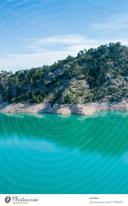 Spanien Natur Landschaft Pflanze Luft Wasser Himmel Wolken Sommer Schönes Wetter Baum Grünpflanze Wildpflanze Wald Hügel Felsen Berge u. Gebirge Seeufer Stausee