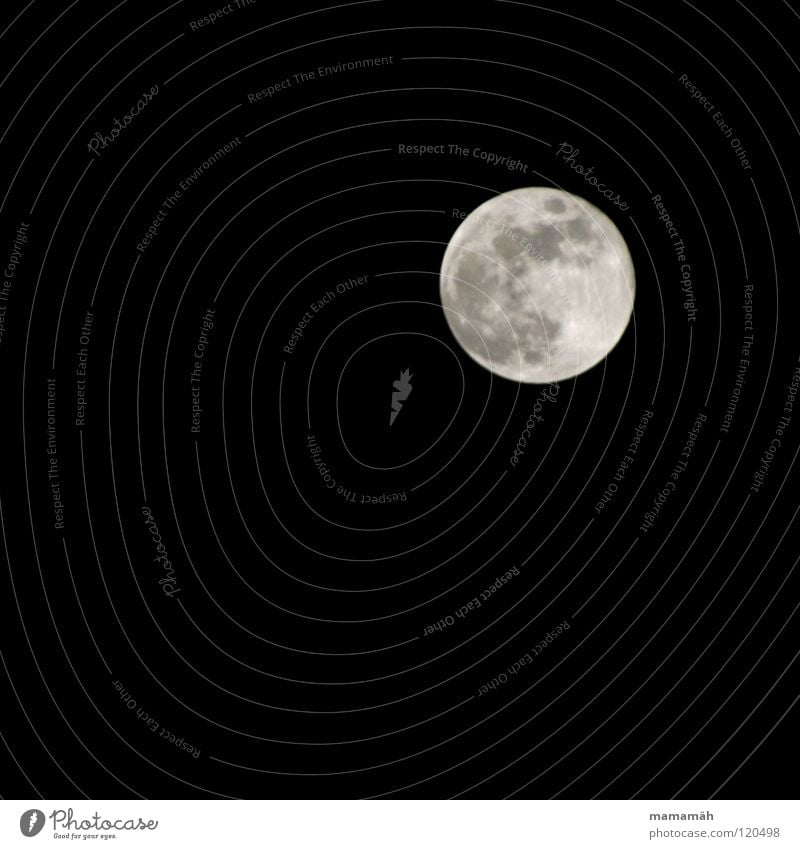 Vollmond Hintergrund neutral Nacht Licht Lichterscheinung Himmel Nachthimmel Mond leuchten dunkel hell schwarz Mondsüchtig Schweben kreisen Orientierung