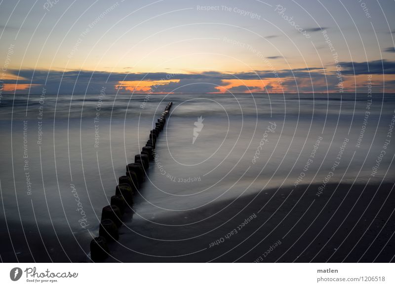 Silbersee Natur Landschaft Himmel Wolken Horizont Sonnenaufgang Sonnenuntergang Wetter Schönes Wetter Wellen Küste Strand Meer Menschenleer blau braun grau