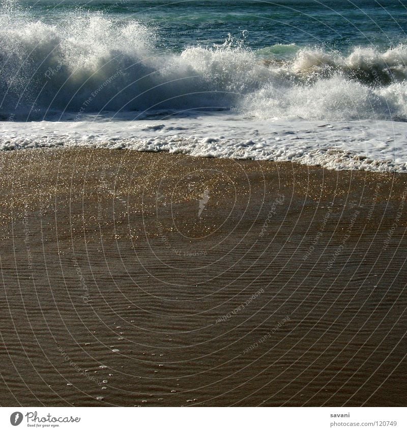 Wasserspiel Erholung Freizeit & Hobby Ferien & Urlaub & Reisen Ferne Freiheit Sommer Sonnenbad Strand Meer Wellen Natur Sand Horizont Wärme Küste Bewegung heiß