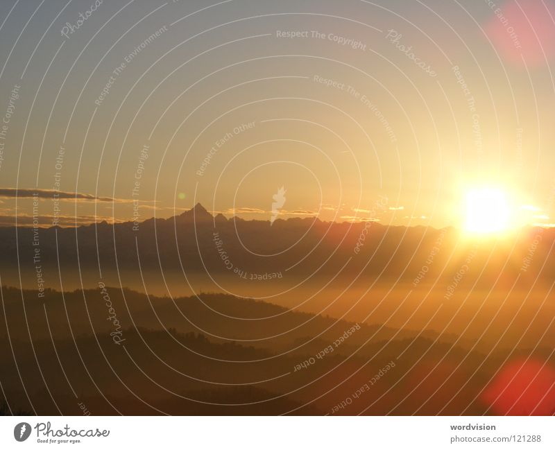 Himmel über Turin Sonnenuntergang Wolken Freizeit & Hobby Berge u. Gebirge Alpen Natur Abend