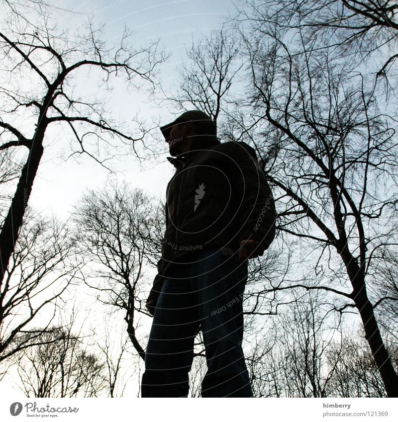 where light is blocked Mann Silhouette schwarz dunkel Baum Himmel Garten Park Jugendliche Schatten Mensch gestallt tree sky shadow