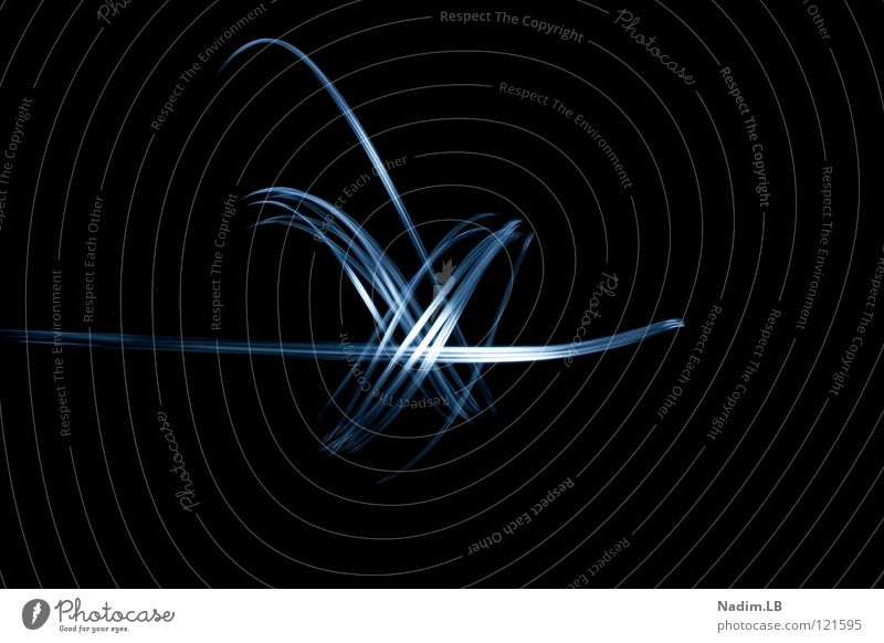 Abstract Light Lichtspiel Langzeitbelichtung Nacht weiß Kunst Kunsthandwerk blau