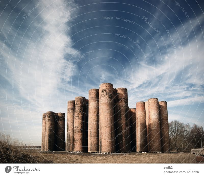 Konsens Technik & Technologie Industrie Landschaft Himmel Wolken Horizont Klima Wetter Schönes Wetter Bauwerk Gebäude Architektur Biotürme Lauchhammer