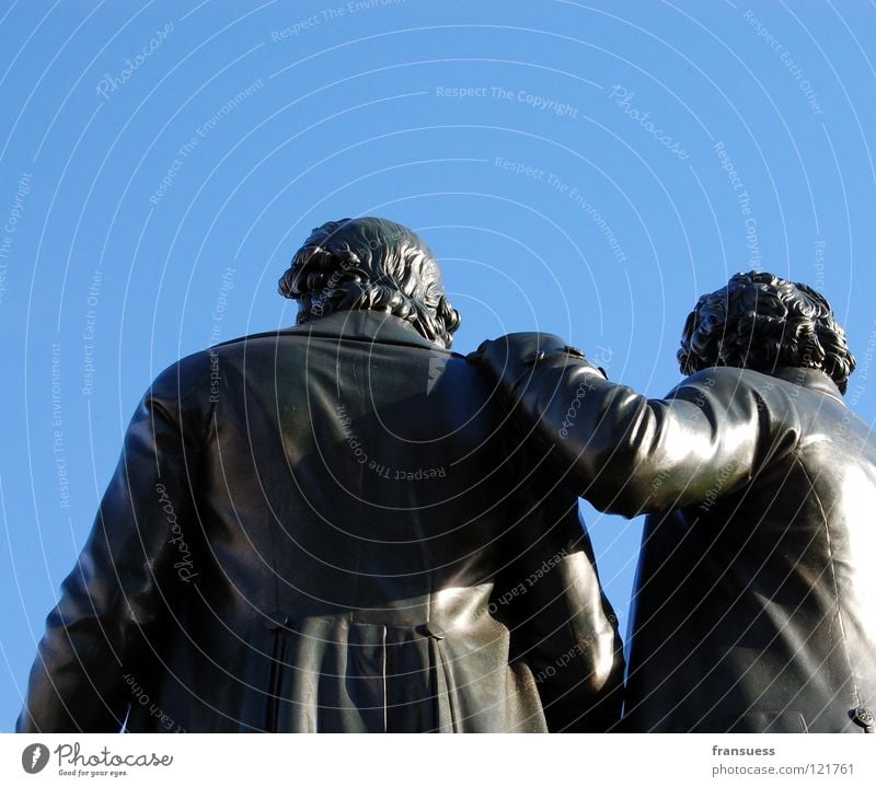 freundschaft Weimar Mann Statue Denkmal Literatur lesen Klassik Klassizismus Faust Thüringen erinnern Freundschaft Friedrich Friedrich Schiller Johann Wolfgang