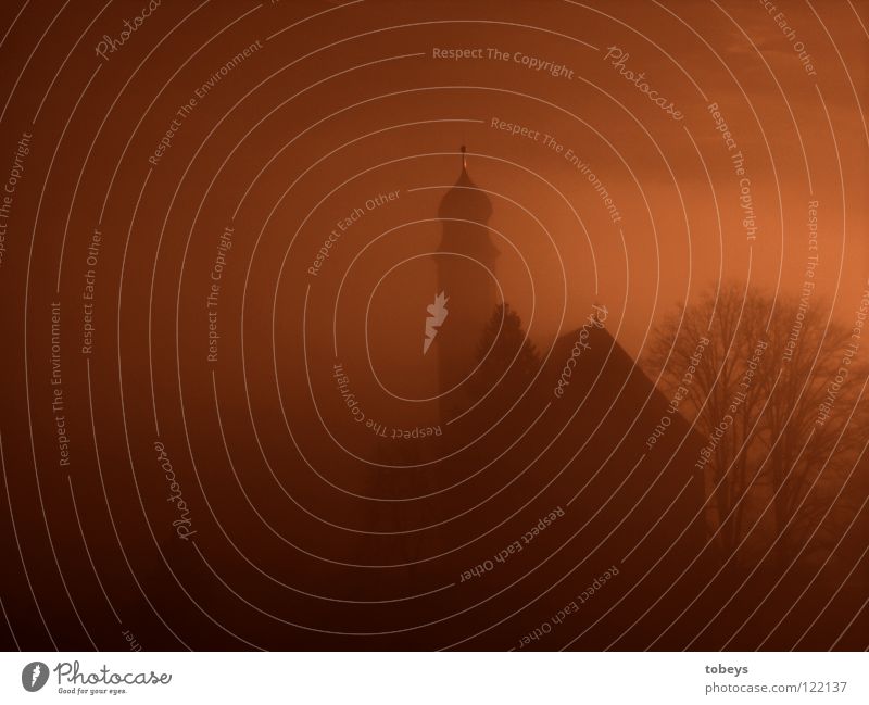 Ekklesia Berge u. Gebirge Rücken Nebel Baum Burg oder Schloss Turm Dach Religion & Glaube Kirchturm Orgel Gebet Friedhof Allgäu Gotteshäuser Kruzefix Lechbruck