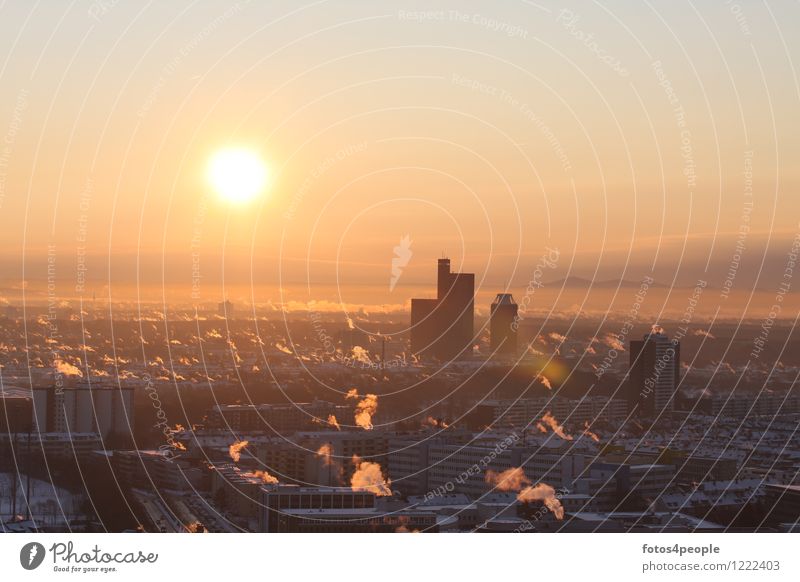 Sonnenaufgang Köln-Süd Ferien & Urlaub & Reisen Städtereise Winter Energiewirtschaft Fortschritt Zukunft Erneuerbare Energie Sonnenenergie Energiekrise