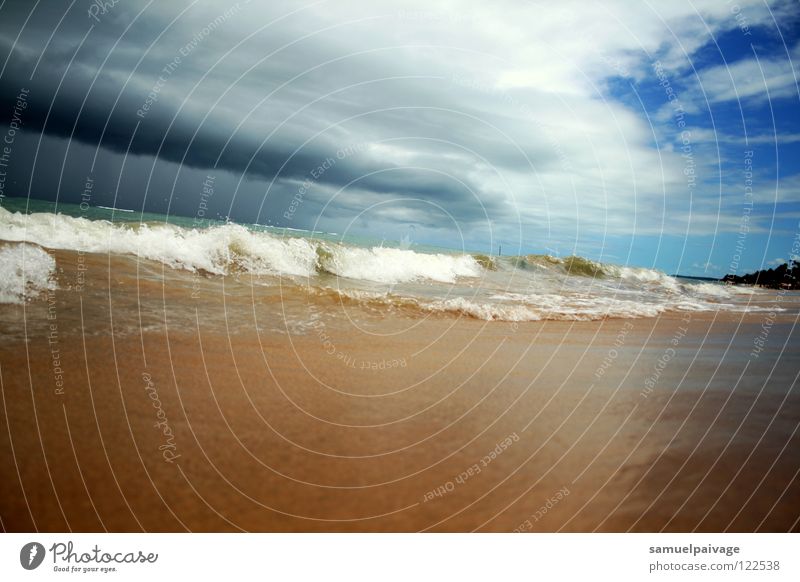 Ocean Strand Wolken Meer Wellen céu nuvens oceano mar areia praia ondas sky clouds sea polishes waves Polituren Himmel