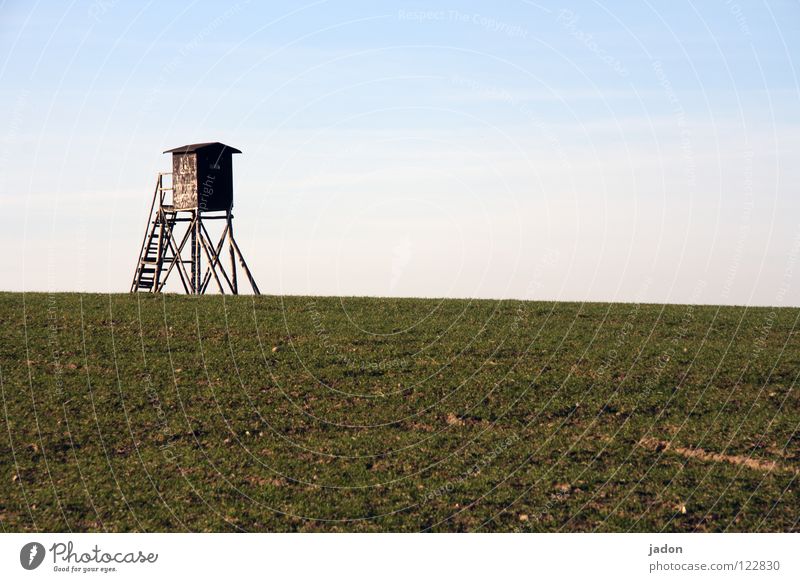 Standpunkt Aussicht Hochsitz Wiese Feld Wolken Einsamkeit weiß Horizont ruhig Hintergrundbild Brandenburg Wohnung Raum sehr wenige Sicherheit Himmel Turm Jagd