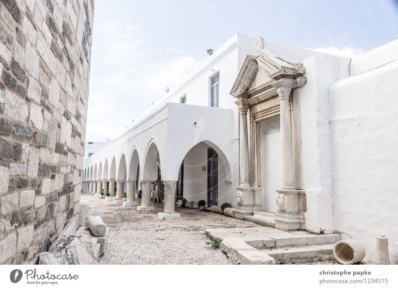 Panagia Ekatontapiliani Ferien & Urlaub & Reisen Sightseeing Sommer Sommerurlaub Architektur Paros Griechenland Dorf Altstadt Menschenleer Kirche Ruine Bauwerk