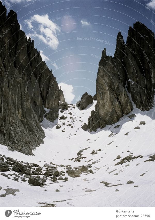 Keinhasenscharte Langkofel alpin Südtirol Geröll Bergstation Italien Bundesland Tirol Wand Berge u. Gebirge Bergsteigen langkofelscharte Alpen wolkenstein