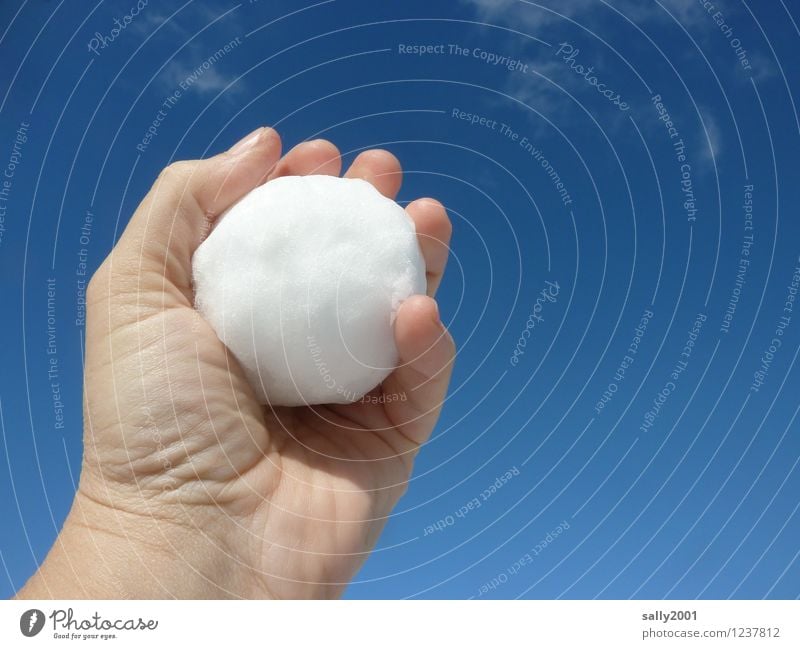 kleine Abkühlung...? Hand Himmel Winter Schnee festhalten werfen kalt nass weiß Entschlossenheit Freude bedrohlich Gemeiner Schneeball Schneeballschlacht