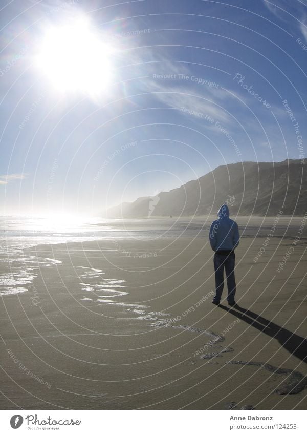 Der Sonne entgegen Neuseeland Strand ruhig Meer Sommer Himmel schön toller Moment