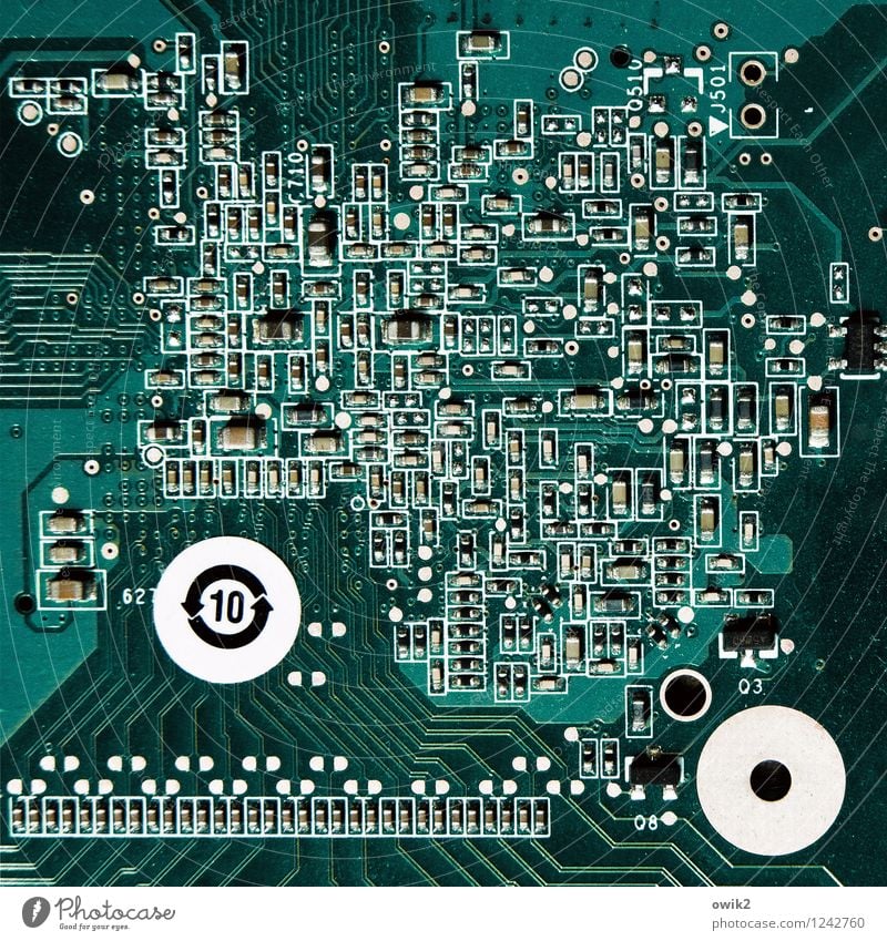 Biosphäre Technik & Technologie High-Tech Internet Platine Kontakt Halbleiter Unendlichkeit klein nah viele verrückt grün schwarz türkis weiß Ordnungsliebe