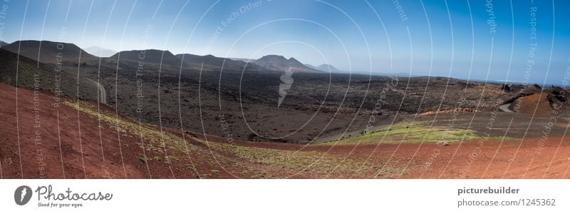 Vulkanlandschaft Natur Landschaft Erde Sommer Schönes Wetter Dürre Berge u. Gebirge Wüste Wege & Pfade trist trocken blau braun rot Horizont Farbfoto