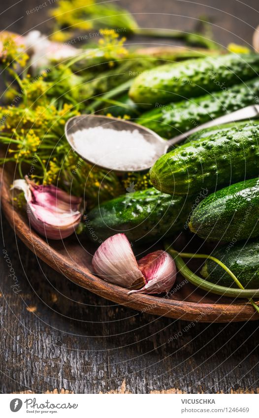 Einlegegurken Lebensmittel Gemüse Kräuter & Gewürze Ernährung Bioprodukte Vegetarische Ernährung Diät Teller Schalen & Schüsseln Stil Design Gesunde Ernährung