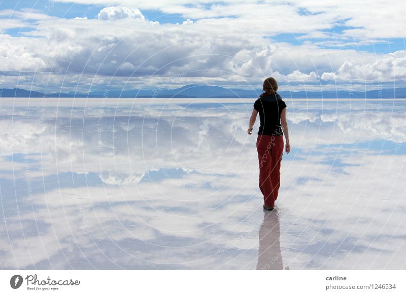 Hasta donde alcanza la vista Natur Landschaft Erde Wasser Himmel Wolken Horizont Klima Schönes Wetter Wüste Ferne blau rot weiß Abenteuer Ewigkeit Frieden