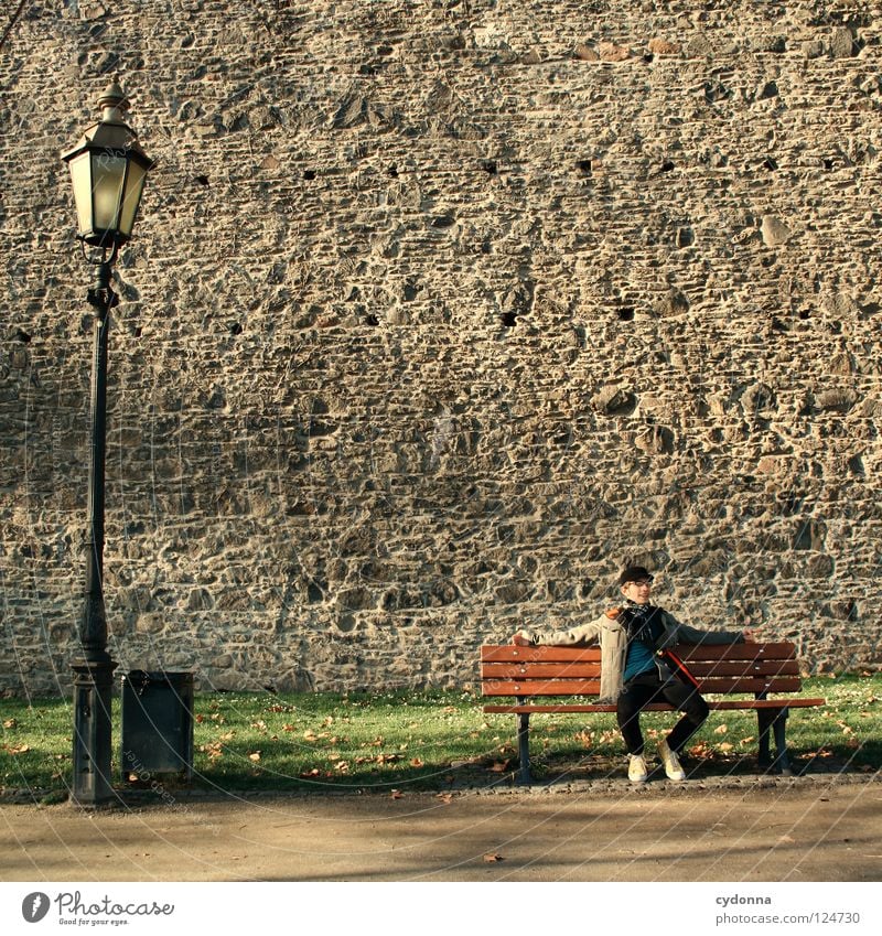 Tagträumer I Main Frankfurt am Main Ereignisse Ferien & Urlaub & Reisen entdecken Erholung genießen Aktion Licht schön Promenade Spaziergang gehen Mauer Baum