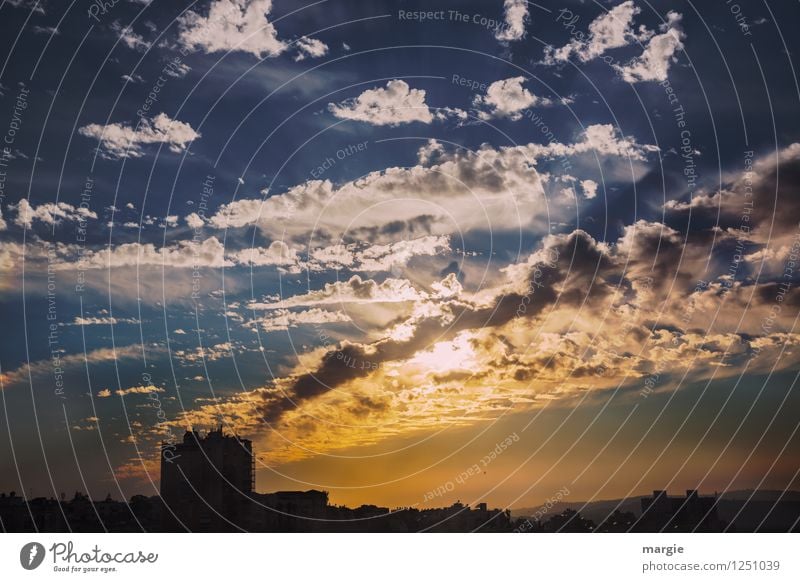 Abendstimmung über Jerusalem Ferien & Urlaub & Reisen Ferne Freiheit Städtereise Sommer Himmel Wolken Israel Naher und Mittlerer Osten Hauptstadt Skyline