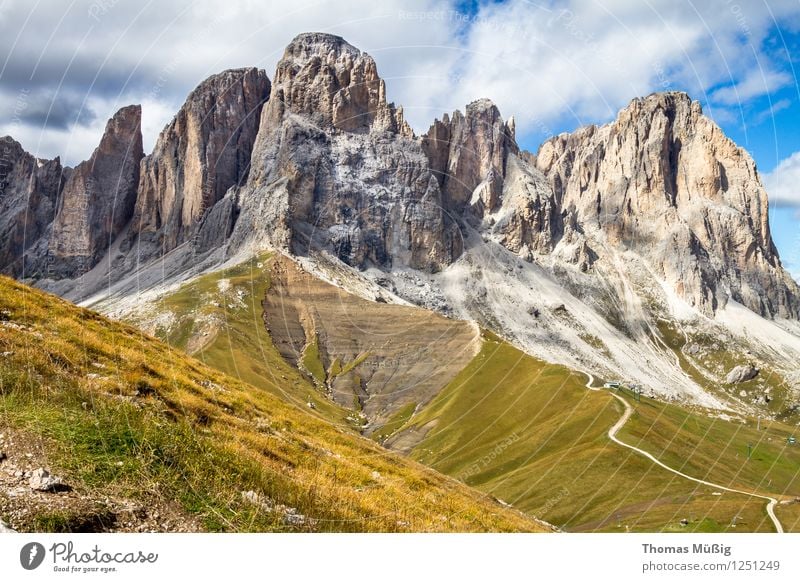 Dolomiten Tourismus Sommer Berge u. Gebirge wandern Wald Alpen Gipfel Ferien & Urlaub & Reisen schön Fernweh Trentino-Alto Adige Bergsteigen Blauer Himmel