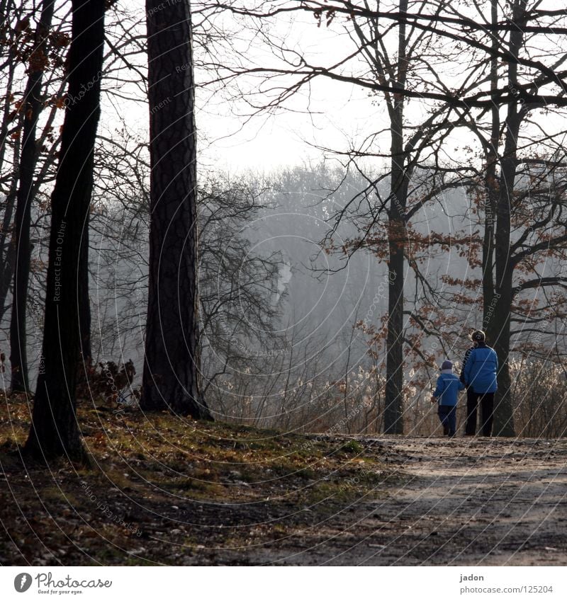 Komm... Kind Frau Baum Wald Park See ruhig Spielen gehen begleiten Begleiter Vertrauen Geborgenheit Zusammensein 2 Sicherheit Wege & Pfade Spaziergang Ball