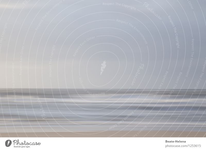 In der Ruhe liegt die Kraft Natur Landschaft Himmel Wolken Sommer Strand Nordsee Wasser ästhetisch außergewöhnlich modern natürlich blau grau Bewegung