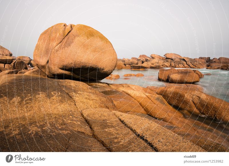 Atlantikküste in der Bretagne Erholung Ferien & Urlaub & Reisen Natur Landschaft Wolken Felsen Küste Sehenswürdigkeit Stein Tourismus Ploumanac’h