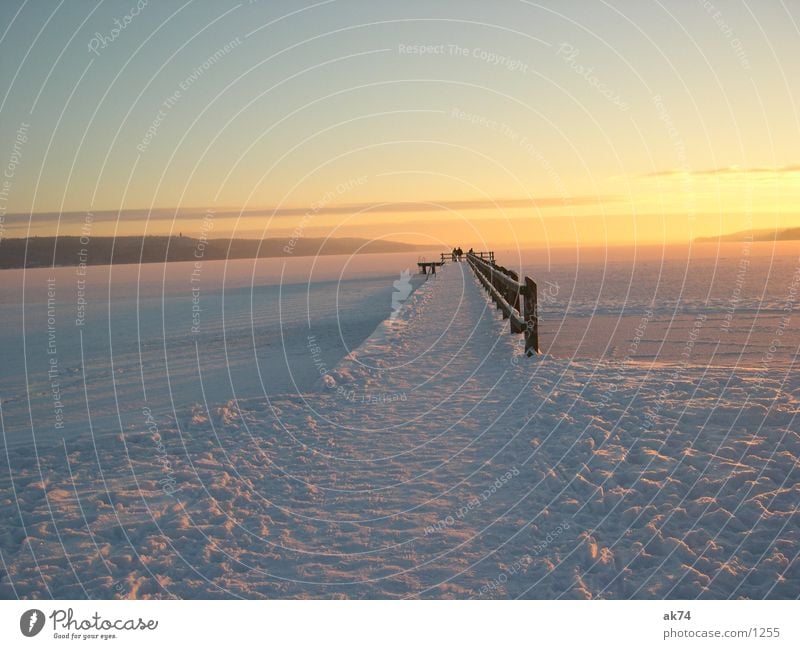 Steg im Schnee Winter Brücke