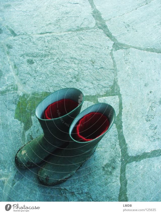 Cindarella am Tage Aschenputtel Arbeit & Erwerbstätigkeit Wochentag Stiefel Schuhe dreckig Strümpfe rot grün Gummi Gummistiefel Bauernhof Feldarbeit Schlamm