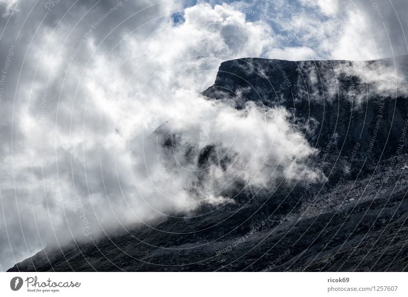 Berg mit Wolken Erholung Ferien & Urlaub & Reisen Sonne Berge u. Gebirge Natur Landschaft Idylle Tourismus Norwegen Møre og Romsdal Reiseziel Himmel