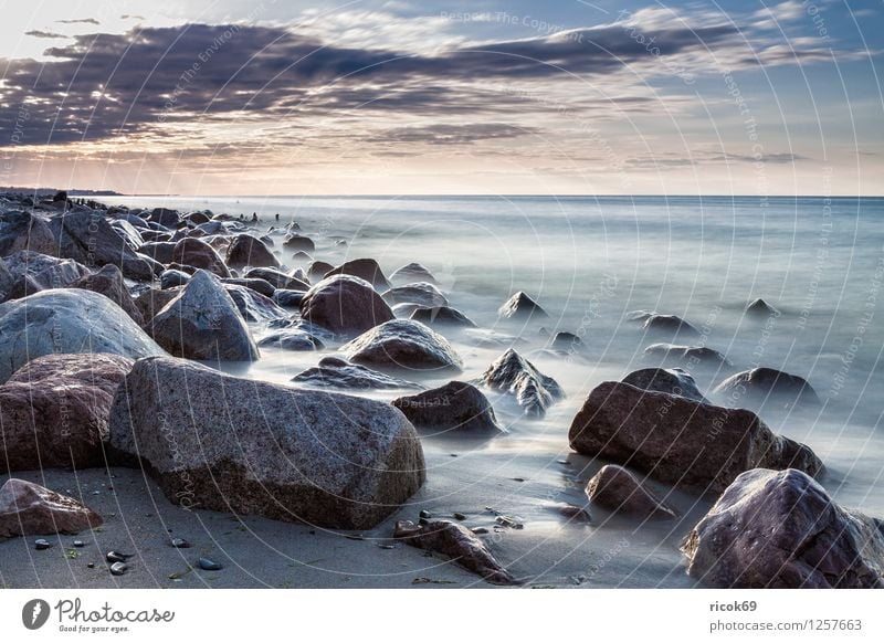 Steine an der Ostseeküste Erholung Ferien & Urlaub & Reisen Strand Meer Landschaft Wasser Felsen Küste blau Natur Buhne Mecklenburg-Vorpommern Heiligendamm