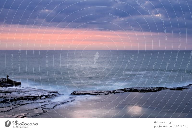 Nacht am Atlantik Umwelt Natur Landschaft Himmel Wolken Nachthimmel Horizont Sommer Wetter Schönes Wetter Felsen Wellen Küste Meer Rabat Marokko Stein Wasser