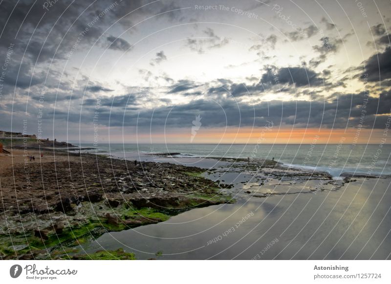 nach Sonnenuntergang Umwelt Natur Landschaft Wasser Himmel Wolken Nachthimmel Horizont Sonnenaufgang Sommer Wetter Felsen Wellen Küste Meer Atlantik Rabat