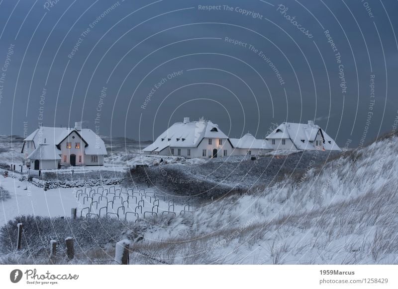 Kliffende Landschaft Himmel Wolken Winter Schnee Küste Nordsee Insel Natur Ferien & Urlaub & Reisen Gedeckte Farben Außenaufnahme Menschenleer Dämmerung