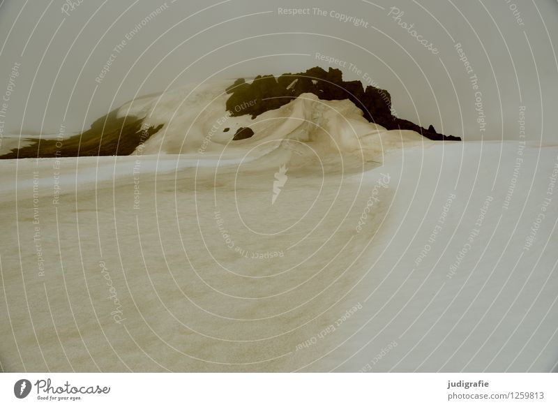 Island Umwelt Natur Landschaft Urelemente schlechtes Wetter Nebel Schnee Vulkan außergewöhnlich dunkel kalt natürlich wild Stimmung Einsamkeit Leirhnjukur