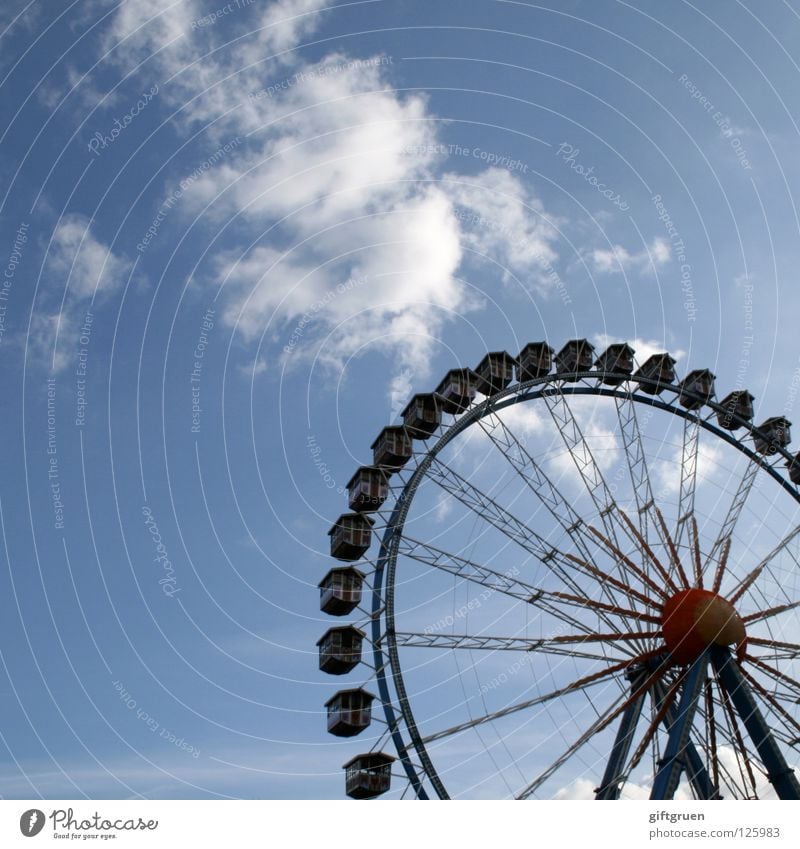 riesenrad Riesenrad rund Jahrmarkt Fahrgeschäfte Karussell drehen groß Attraktion Freude Spielen Freizeit & Hobby Himmel Niveau hoch rundherum Schwindelgefühl