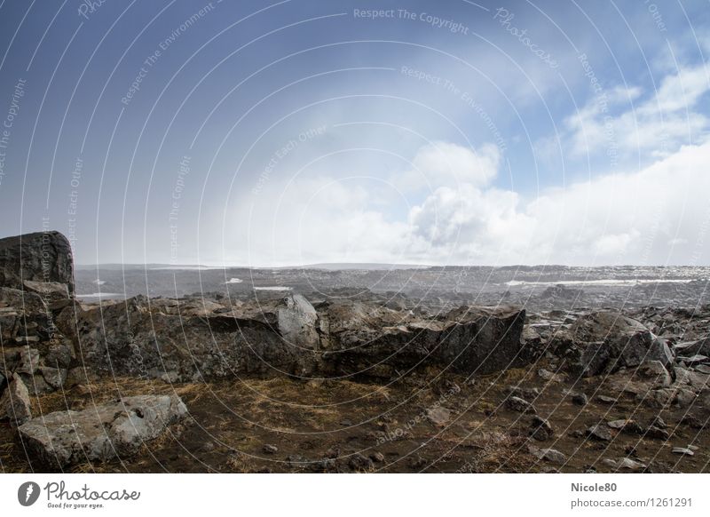 Island 15/7 - "Steinwüste" am Dettifoss Landschaft Erde Wolken Gewitterwolken Klima Wetter Schönes Wetter schlechtes Wetter Abenteuer karg Einsamkeit Felsen