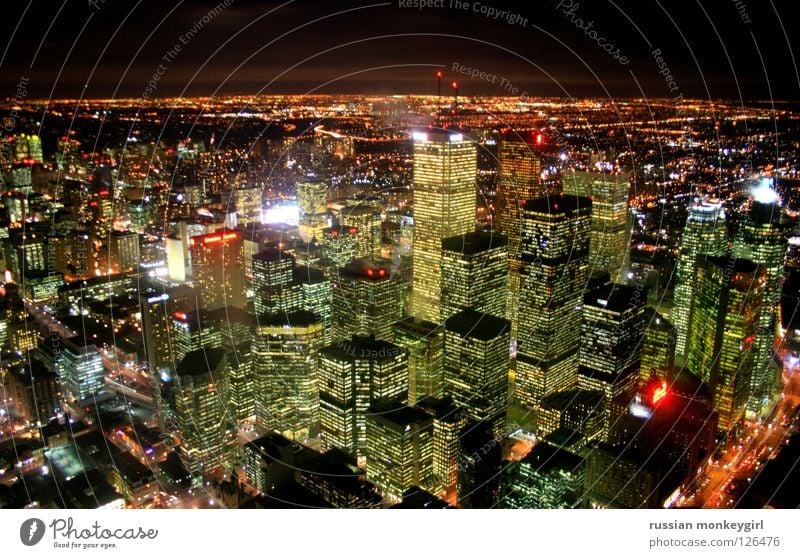 haltbar bis: siehe Oberseite Kanada Haus gelb grün Nacht Stimmung Toronto Panorama (Aussicht) Skyline hochhäuse Schönes Wetter geschlossen Licht Abend groß