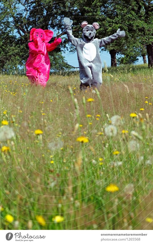 Hihihihihihihihi Kunst Kunstwerk ästhetisch fangen laufen Flucht Jagd Fluchthelfer Fremder flüchten Flüchtlinge Elefant Maus Spielen spielend Freude spaßig