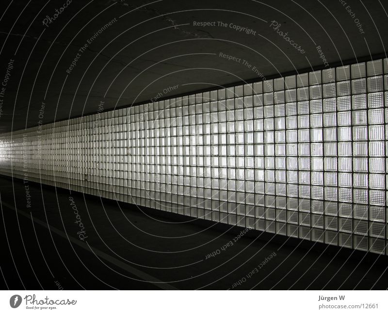 Lichtwand Wand Tunnel Glasbaustein Ausgang Dinge Strukturen & Formen hell light glass components exit brightly structure Mauer