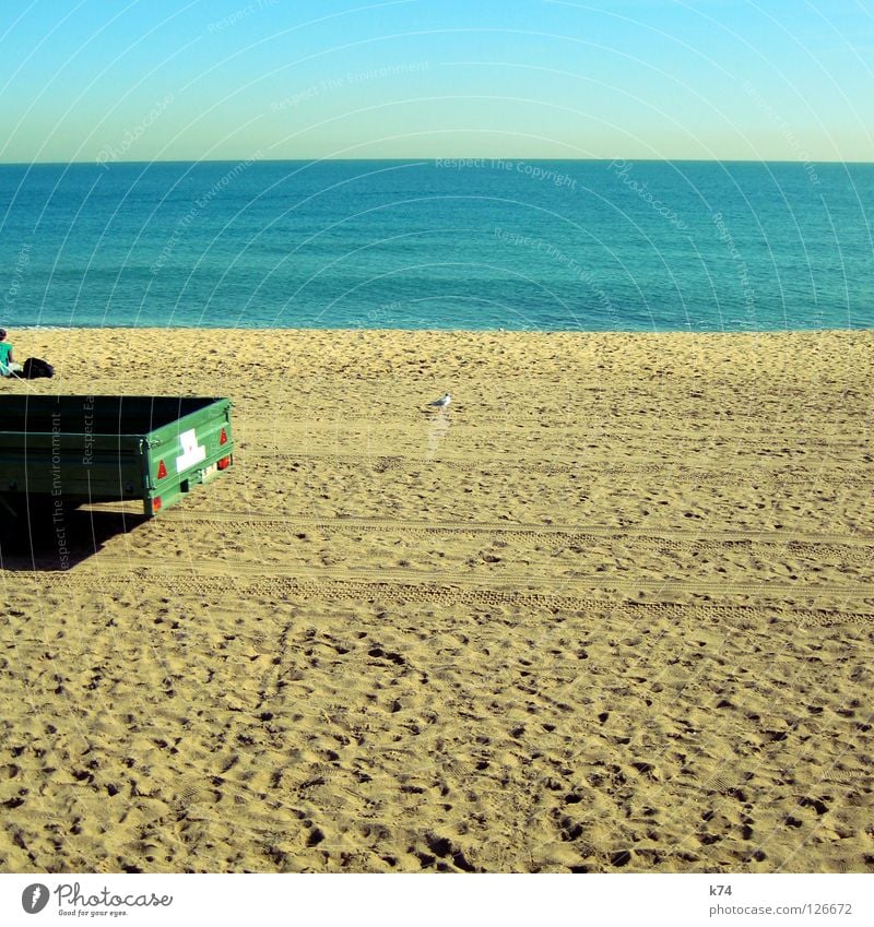 ARBEITSPLATZ Strand Meer Himmel grün Horizont Aussicht Ferne Arbeit & Erwerbstätigkeit Dienst Sommer Schnellstraße Pause Vogel Transporter Nutzfahrzeug Pickup