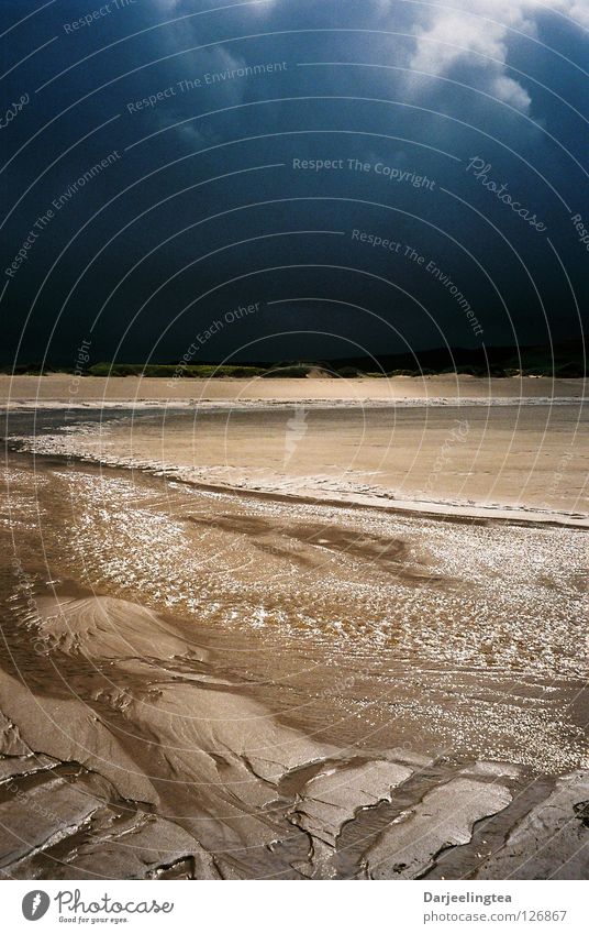 Sandwood Bay, Schottland Strand Meer Gegenlicht Wolken Unwetter Küste Himmel Erde