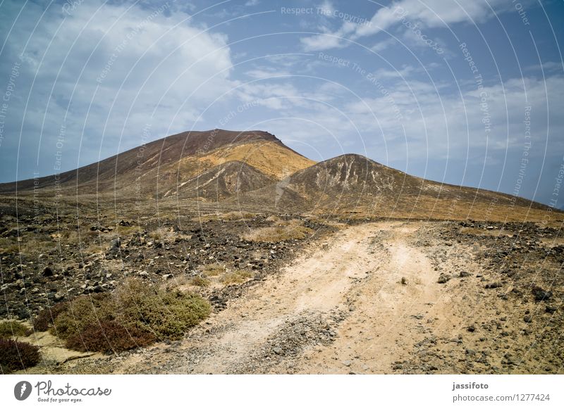 Vulkanlandschaft Ferien & Urlaub & Reisen Berge u. Gebirge Natur Landschaft Hügel Wege & Pfade heiß hell trocken La Graciosa Lanzarote Montania Amarilla Piste